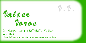 valter voros business card